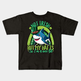 Not Irish But My Hat Is - Funny Shark St. Patrick's Day Kids T-Shirt